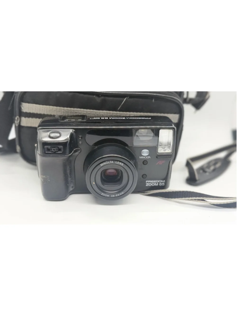 Minolta XG-7 SLR + Freedom Zoom 65 AF + Flash + Case Bundle Untested AS-IS Vtg